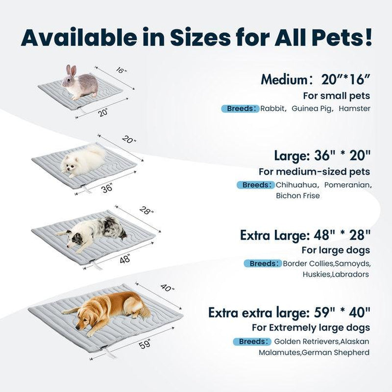 Vagascape &Zonli Cooling Mat, Eco-Friendly Cooling Pad, Cooling Pet Mats for Dogs and Cats Use in Crate, Tunk, Camping, Outdoors, Portable, Machine Washable, Durable, without Gel,Outdoorfun