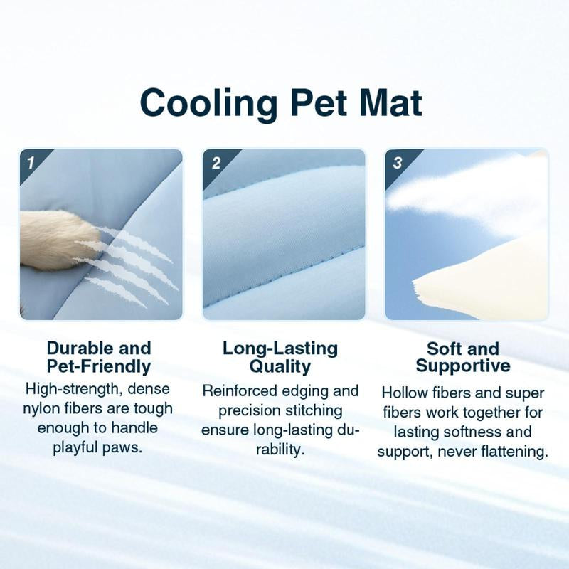 Vagascape &Zonli Cooling Mat, Eco-Friendly Cooling Pad, Cooling Pet Mats for Dogs and Cats Use in Crate, Tunk, Camping, Outdoors, Portable, Machine Washable, Durable, without Gel,Outdoorfun